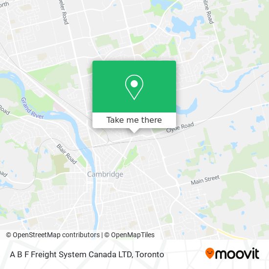 A B F Freight System Canada LTD map