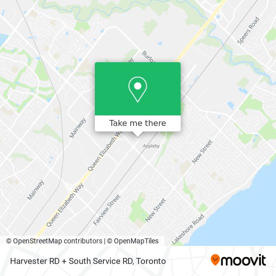 Harvester RD + South Service RD map
