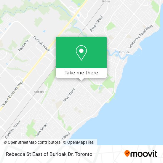 Rebecca St East of Burloak Dr map