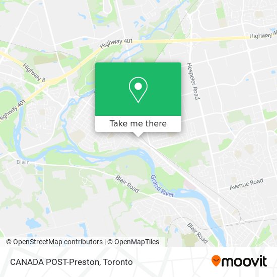 CANADA POST-Preston map