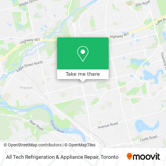 All Tech Refrigeration & Appliance Repair map