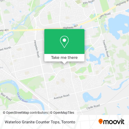 Waterloo Granite Counter Tops map