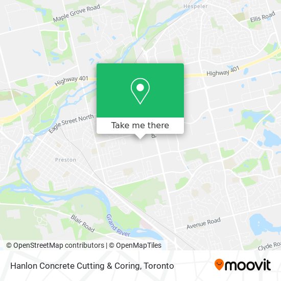 Hanlon Concrete Cutting & Coring map