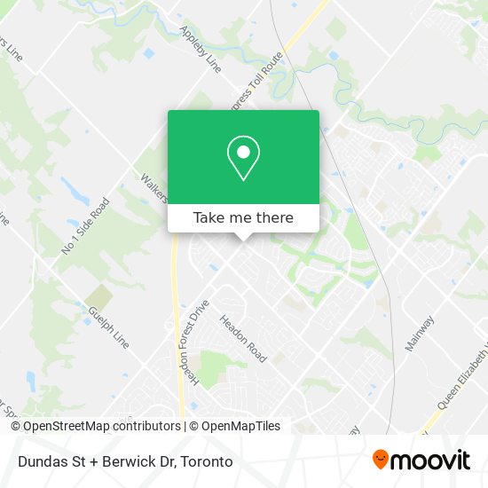 Dundas St + Berwick Dr map