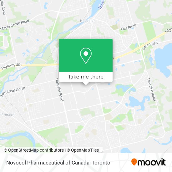 Novocol Pharmaceutical of Canada map