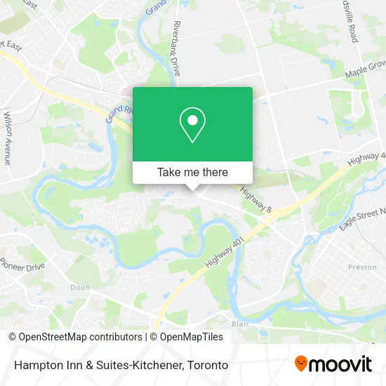 Hampton Inn & Suites-Kitchener map