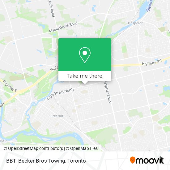 BBT- Becker Bros Towing map