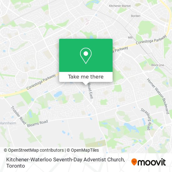 Kitchener-Waterloo Seventh-Day Adventist Church map