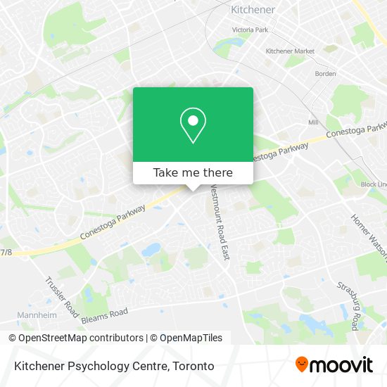 Kitchener Psychology Centre map