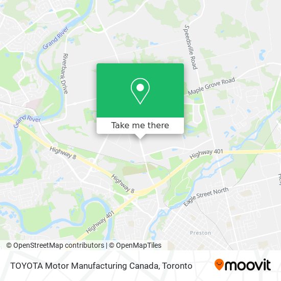 TOYOTA Motor Manufacturing Canada map