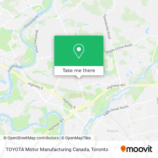 TOYOTA Motor Manufacturing Canada map