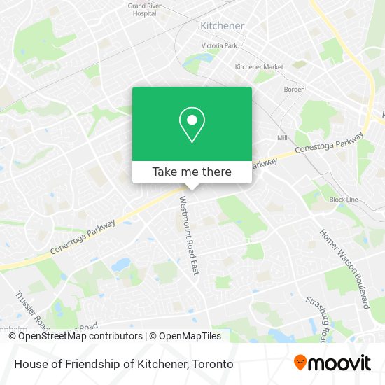 House of Friendship of Kitchener map