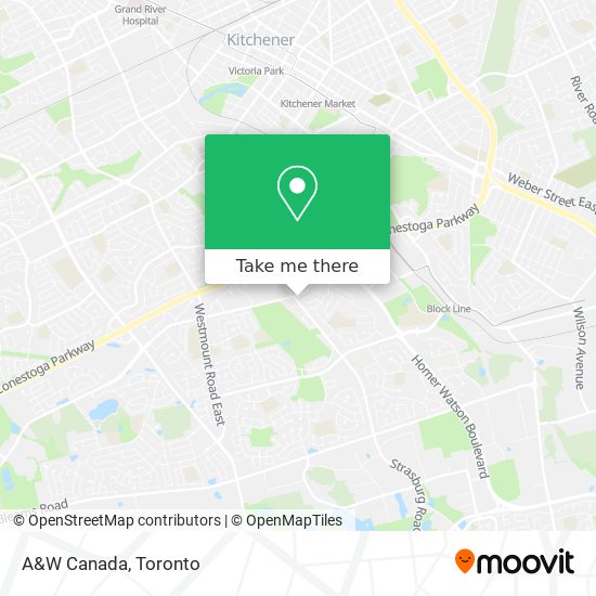 A&W Canada map