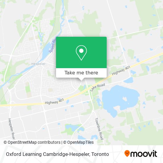 Oxford Learning Cambridge-Hespeler map