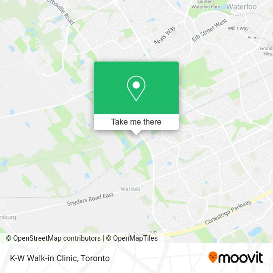 K-W Walk-in Clinic map