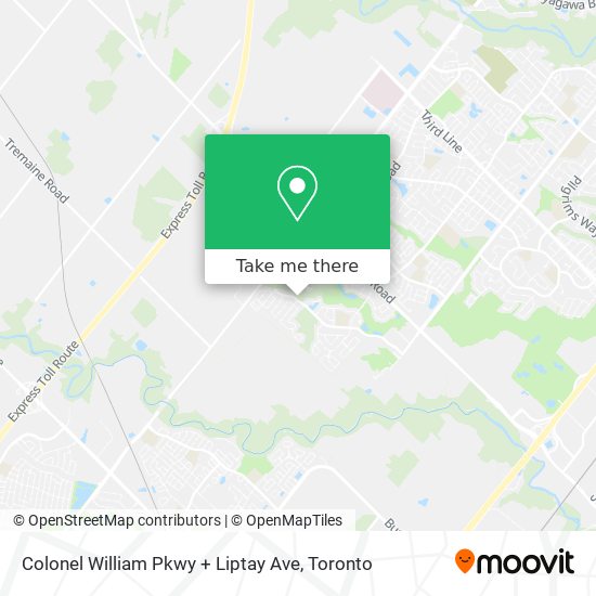 Colonel William Pkwy + Liptay Ave map