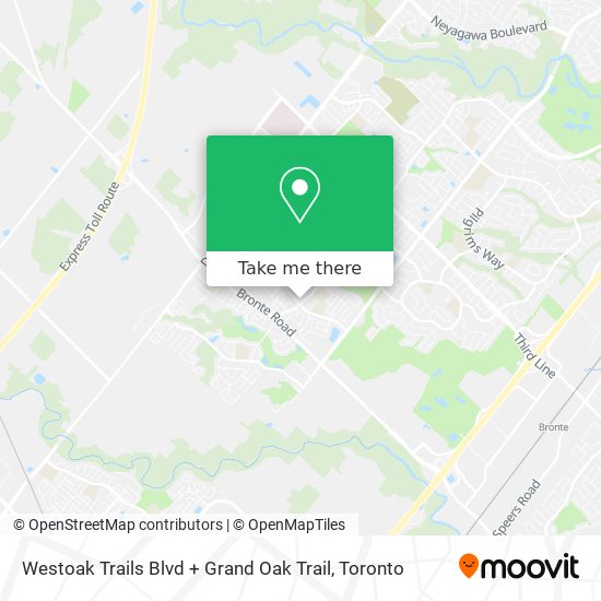 Westoak Trails Blvd + Grand Oak Trail map