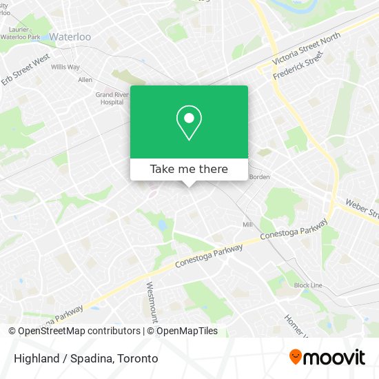 Highland / Spadina map