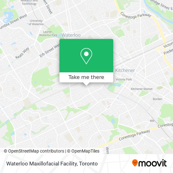 Waterloo Maxillofacial Facility map