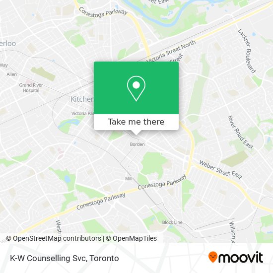 K-W Counselling Svc map