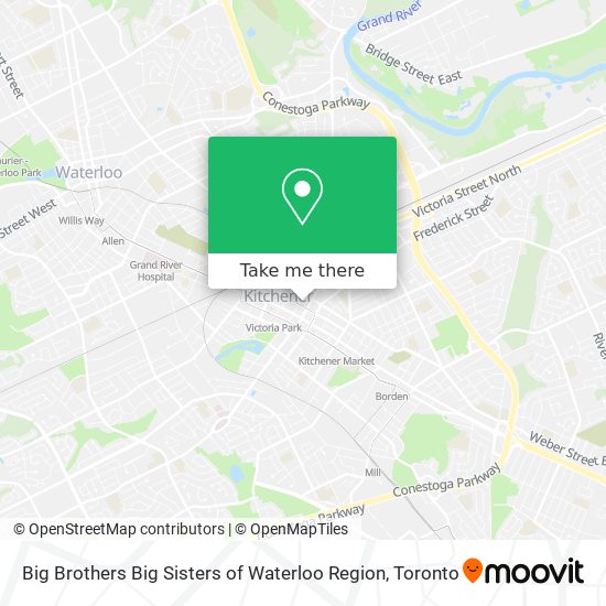 Big Brothers Big Sisters of Waterloo Region map