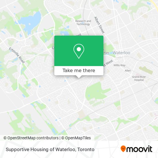 Supportive Housing of Waterloo map