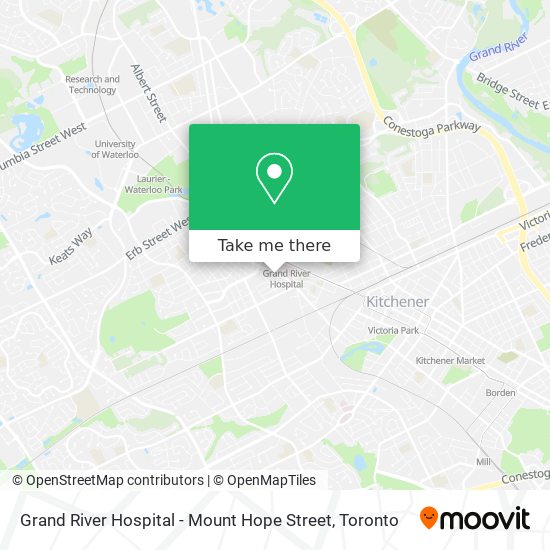 Grand River Hospital - Mount Hope Street map