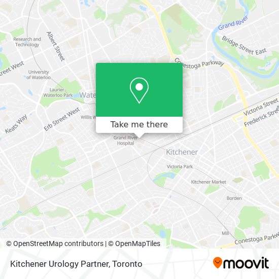 Kitchener Urology Partner map