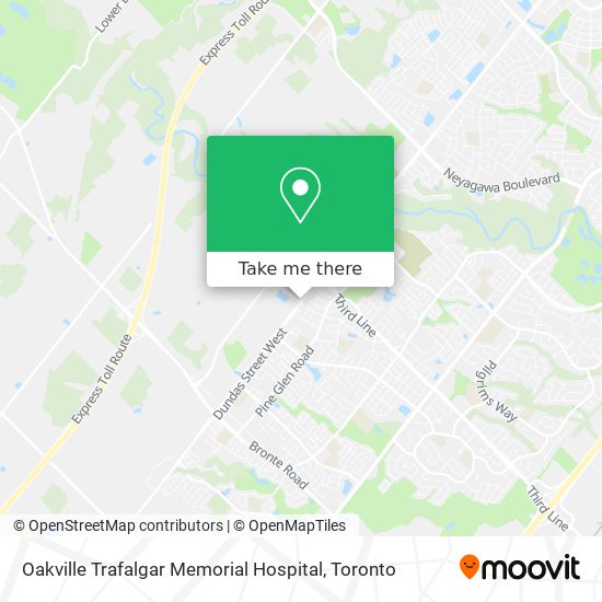 Oakville Trafalgar Memorial Hospital map