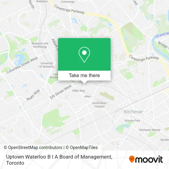Uptown Waterloo B I A Board of Management map
