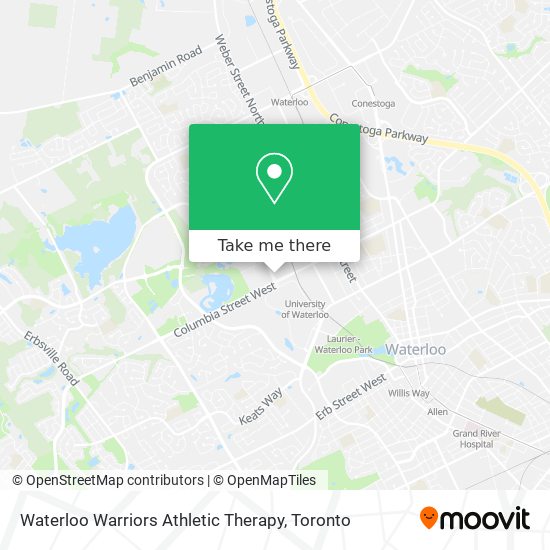 Waterloo Warriors Athletic Therapy map