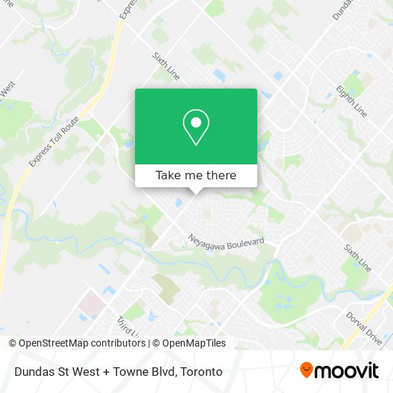 Dundas St West + Towne Blvd map