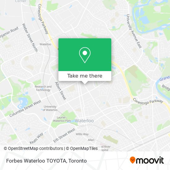 Forbes Waterloo TOYOTA map