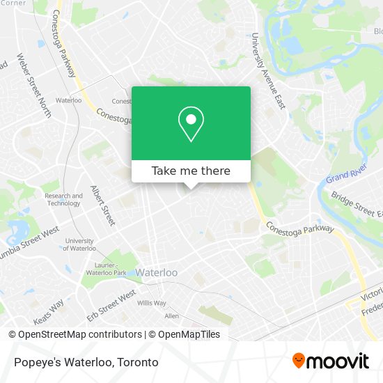 Popeye's Waterloo map