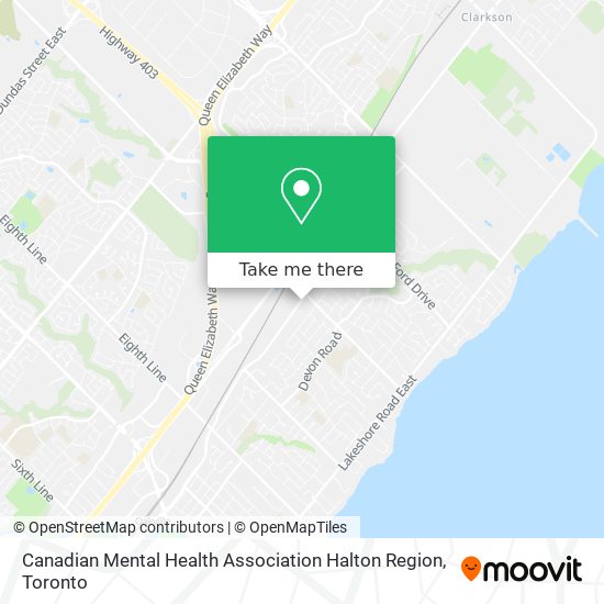 Canadian Mental Health Association Halton Region map