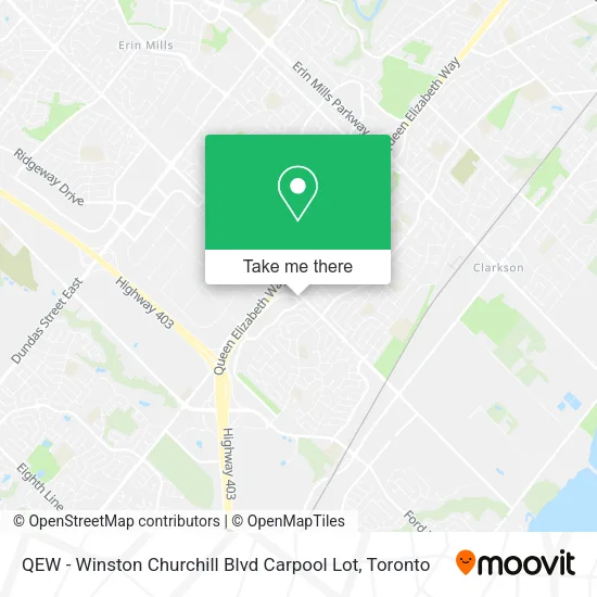 QEW - Winston Churchill Blvd Carpool Lot map