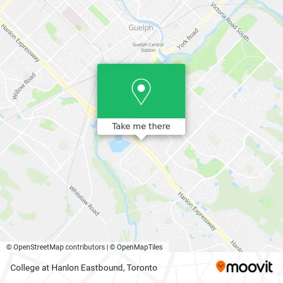 College at Hanlon Eastbound map