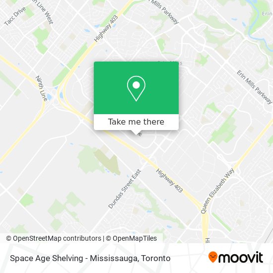 Space Age Shelving - Mississauga map