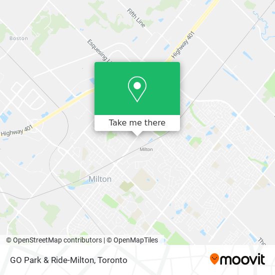 GO Park & Ride-Milton map