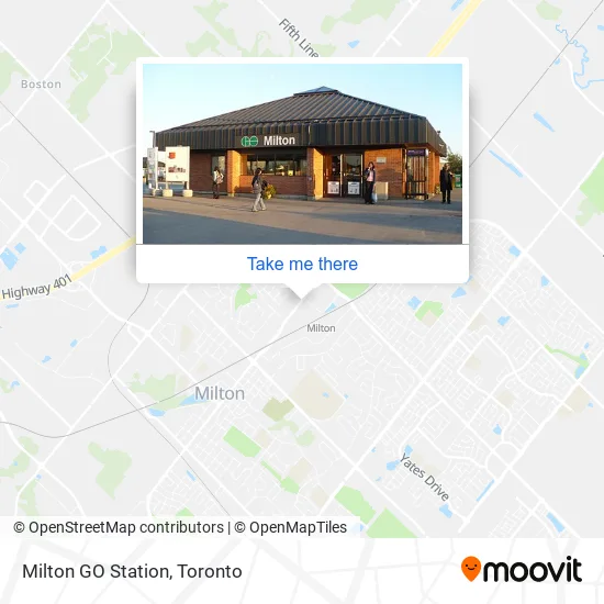 Milton GO Station map