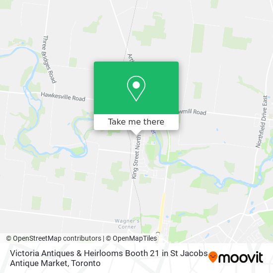 Victoria Antiques & Heirlooms Booth 21 in St Jacobs Antique Market map