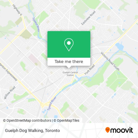 Guelph Dog Walking map