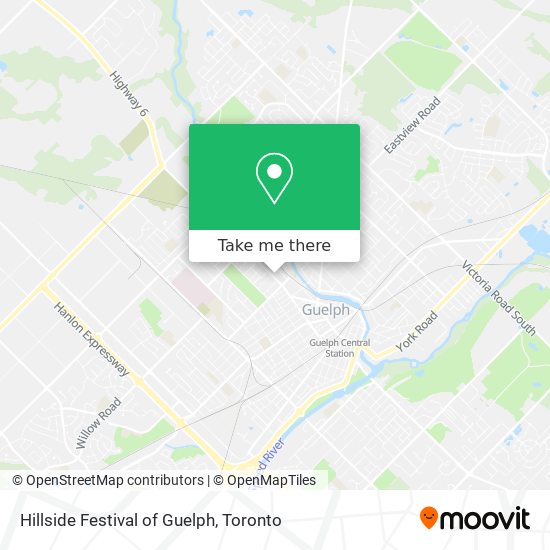 Hillside Festival of Guelph map