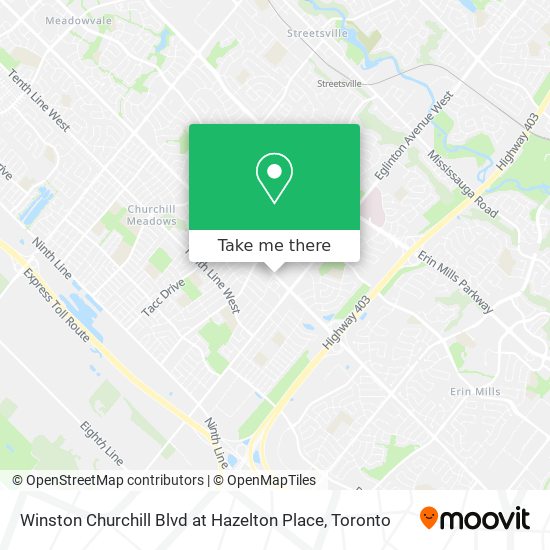 Winston Churchill Blvd at Hazelton Place map