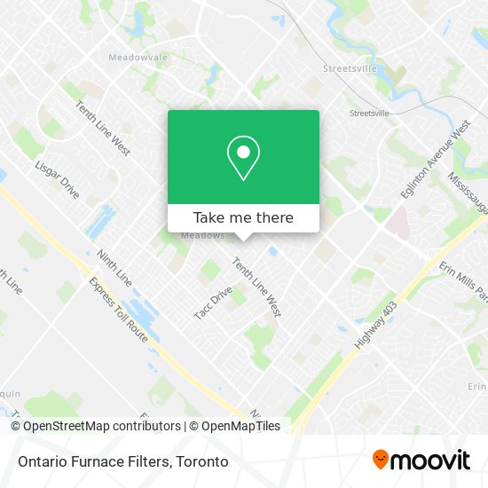 Ontario Furnace Filters map