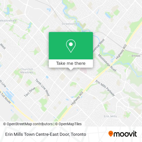 Erin Mills Town Centre-East Door map