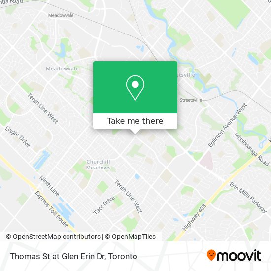 Thomas St at Glen Erin Dr map