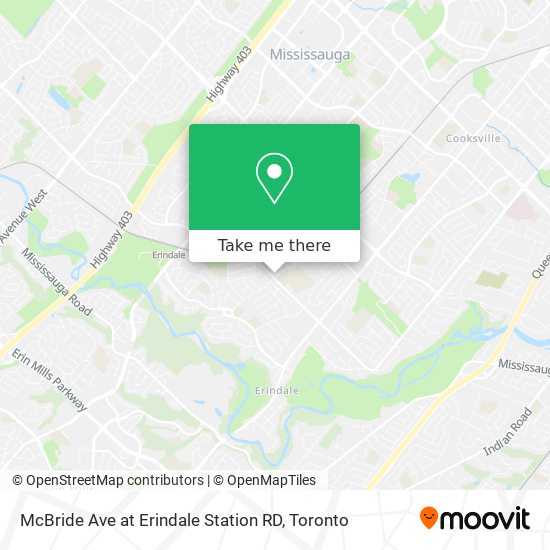 McBride Ave at Erindale Station RD map