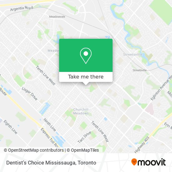 Dentist's Choice Mississauga map