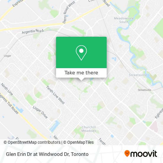 Glen Erin Dr at Windwood Dr map